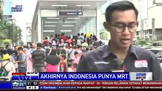 Hari Terakhir Uji Coba Penumpang MRT Membludak
