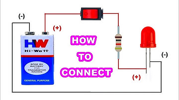 How to Connect Single LED to 9V Battery with Resistor & ON/OFF Switch | Connection Tutorials