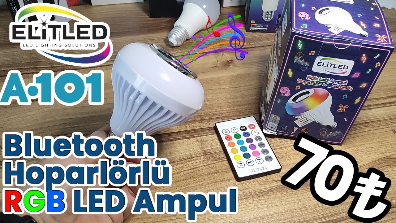 A101 Elitled Hoparlörlü RGB Led Ampul | İnceleme | Ses Kalitesi | Işık  Şiddeti - YouTube