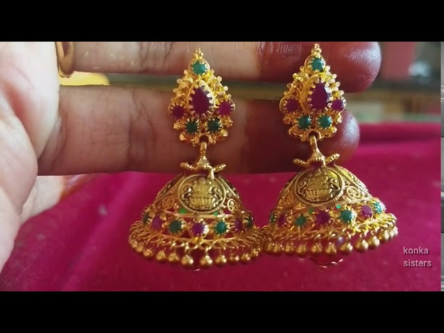 LOOKING GOLD BUTTALU DESIGN EARRINGS FOR WOMEN & GIRLS 24 CARAT MICRO GOLD  PLATED PREMIUM QUALITY 100%