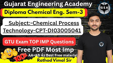 💯Chemical Process Technology TOP IMP Questions 2025🔥 | Diploma Chemical Sem-3 📘 | GTU Exam💯 #gtuimp 