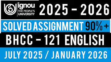 BHCC 121 Solved Assignment 2025-26 | BHCC 121 SOLVED ASSIGNMENT 2025-26 IN ENGLISH | BHCC 121
