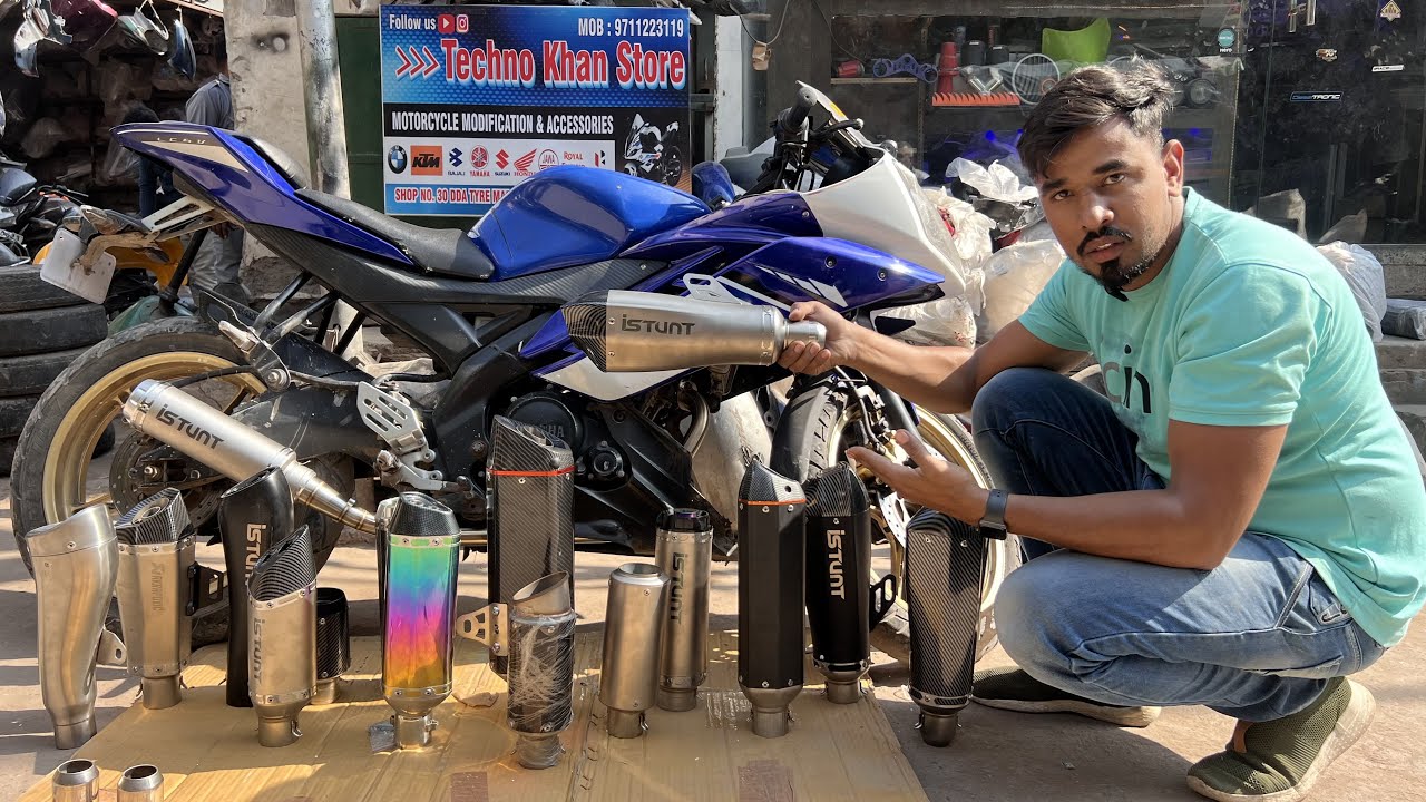 Loudest Exhaust For All Motorcycle 😲 | R15 v2 | R15 v3 | R15 v4 | Techno khan