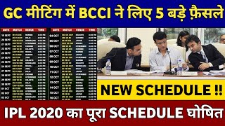 IPL 2020- 5 Major Decision Taken By BCCI In Governing Council Meeting || IPL 2020 GC Meeting News