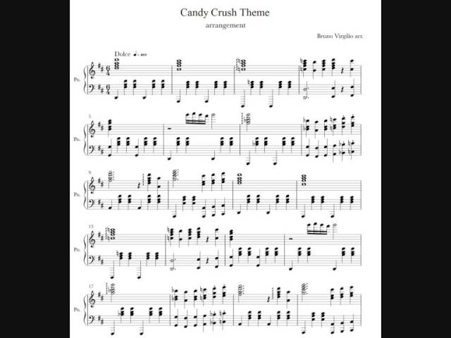 Candy Crush Saga Theme - piano arrangement - YouTube Candy Crush Saga Theme - Piano Arrangement - Youtube