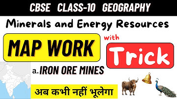 CBSE Class 10 Geography maps of Chapter 5 Minerals and Energy Resources | Iron ore mines Board 2025