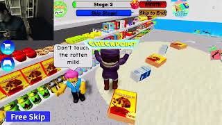 Roblox Escape Walmart Obby Game Stages 1-5 Gameplay With Live Commentary screenshot 5