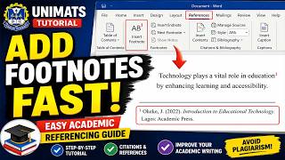 How to Add Footnotes in UNIMATS | Easy Academic Referencing Tutorial