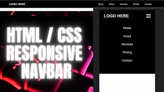 How To Create a Responsive Navbar Using HTML & CSS | Tutorial
