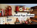 How To: Iron Pipe Wood Shelves - Build and Install on the Wall with 2x12 Boards Easy DIY Industrial