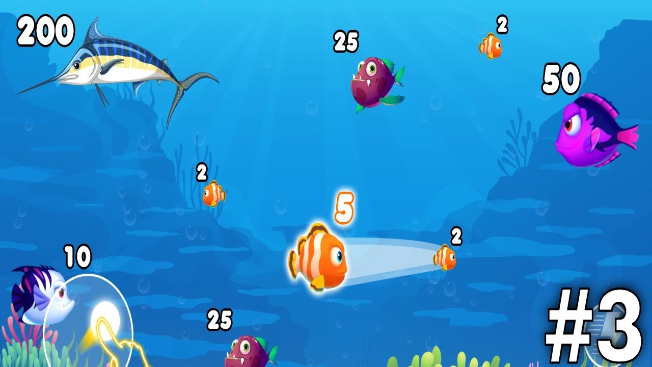 Fun Kids Card Game, Become the biggest fish to win Fish Food.