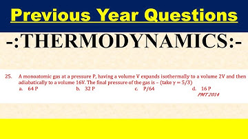 A monoatomic gas at a pressure P, having a volume V expands isothermally to a volume 2V and then