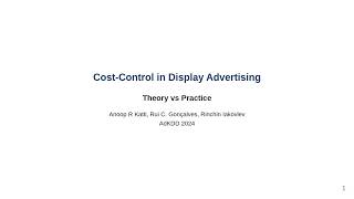 【ずんだもん解説】AdKDD2024「Cost-Control in Display Advertising: Theory vs Practice」