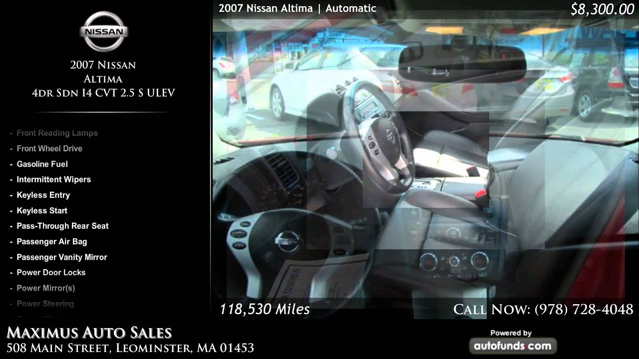 Used 2007 Nissan Altima Maximus Auto Sales, Leominster, MA SOLD YouTube