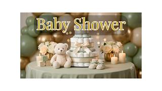 Baby Shower Background | Elegant Sage & Gold TV Wallpaper | 1-Hour Loop screenshot 3
