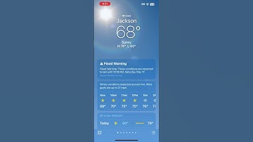 iOS 18.5 Weather Animation: Sunny With Flood Warning (And My Service Is Out)