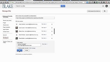Change sharing permissions in a Google Site