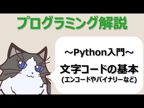 【Python入門】文字コードの基本（エンコードやバイナリーなど）～初心者向けプログラミング解説動画～