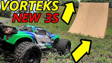 ARRMA VORTEKS 3s 20th pinion gear speed test and jumps. Uphill and downhill in the woods