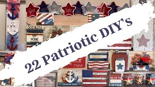 22 Patriotic DIY's | 4th of July DIY's | Americana | Red, White and Blue DIY's | Dollar Tree DIY's