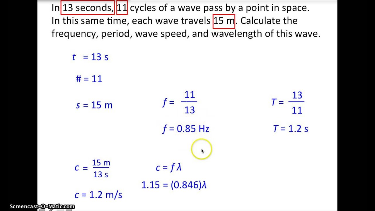 wave speed problem solving