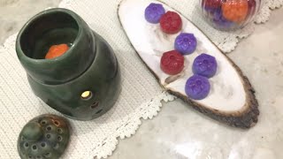 طريقه عمل الشمع السايح للفواحه لتعطير المنزل شمع الفوندون   .. Candle Warmers - aroma wax melts DIY