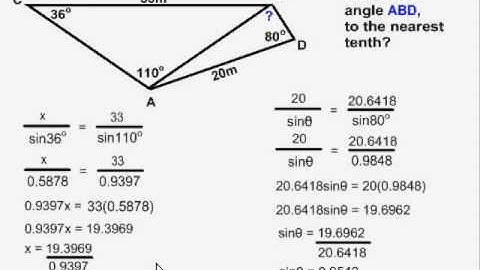 Multiple-Step Sine Law and Cosine Law problems - Example 3