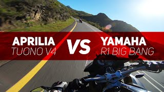 Aprilia Tuono V4 Chasing Yamaha R1 Big Bang | RAW Audio