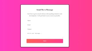 How To Create A Contact  Form With HTML CSS & JavaScript