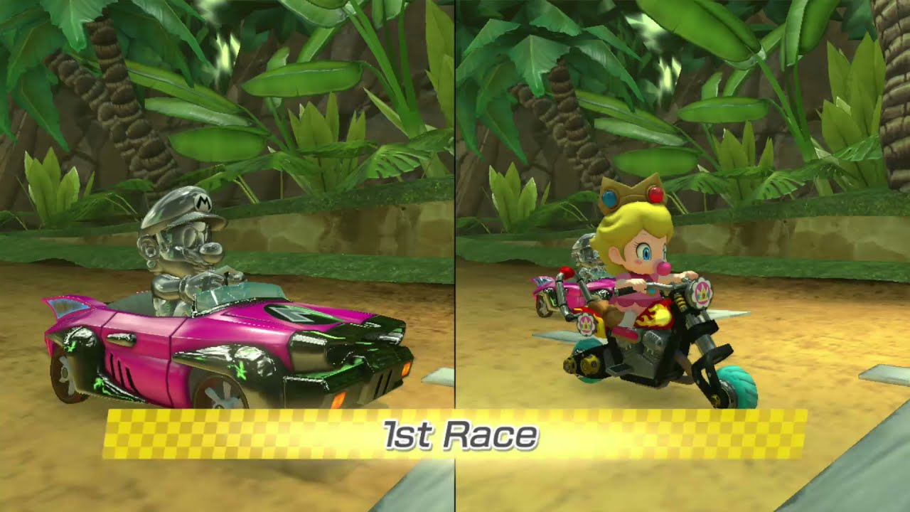 Mario Kart 8 (2 Players Mirror) #050 with Metal Mario and Baby Peach
