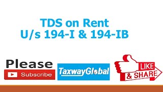 TDS on Rent (Section 194I & 194IB)