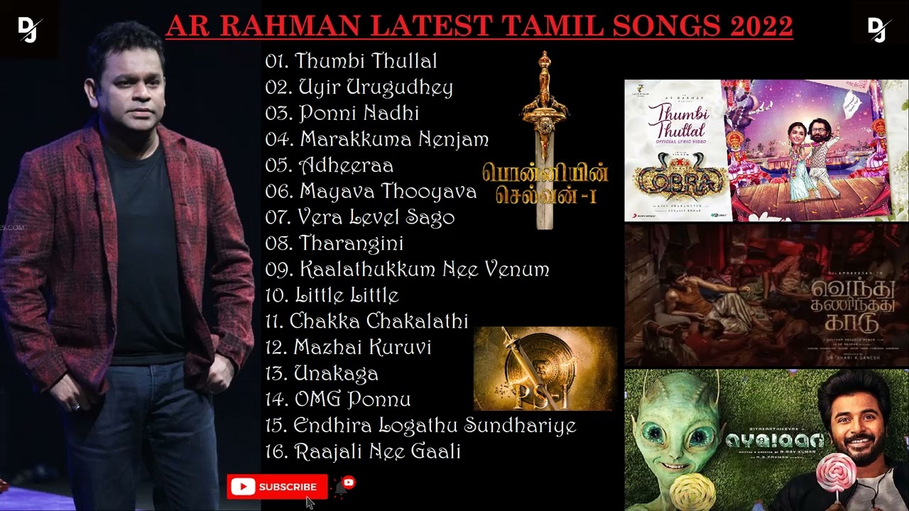 AR Rahman New Songs 2022 AR Rahman Latest Tamil Songs AR Rahman Tamil Songs ARR hits Tamil DJ Beast