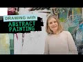 A demonstration on how to integrate drawing into abstract painting