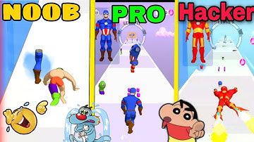 NOOB VS PRO VS HACKER WITH OGGY, SHINCHAN  AND JACK | MASHUP HERO GETE GAMERZ
