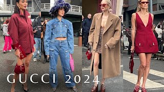 GUCCI STREET STYLE FALL WINTER 2024 | WINTER TRENDS 2024 MILAN FASHION WEEK