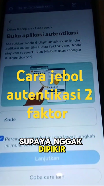cara membuka Facebook terkunci AUTENTIKASI 2 FAKTOR #caramembukafacebookterkunci2fsktor #a2f #viral