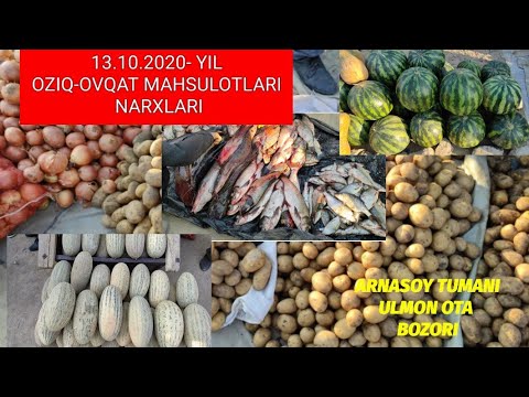 ARNASOY ULMON OTA BOZORI OZIQ OVQAT MAHSULOTLARI NARXI