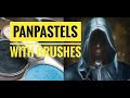 How to paint PanPastels with brushes, pastel pencils| The Creator Joker Card