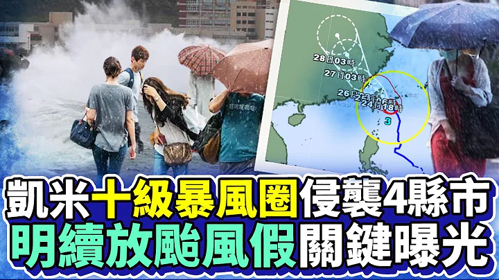 【凱米颱風襲台】凱米「十級暴風圈侵襲」4縣市「明續放颱風假」關鍵曝光 @ChinaTimes - 天天要聞