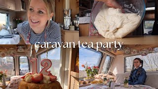 cooking in my caravan | birthday tea party in the Irish countryside