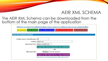 2020 Minor Source Inventory: Extensive Markup Language (XML) use with AEIR