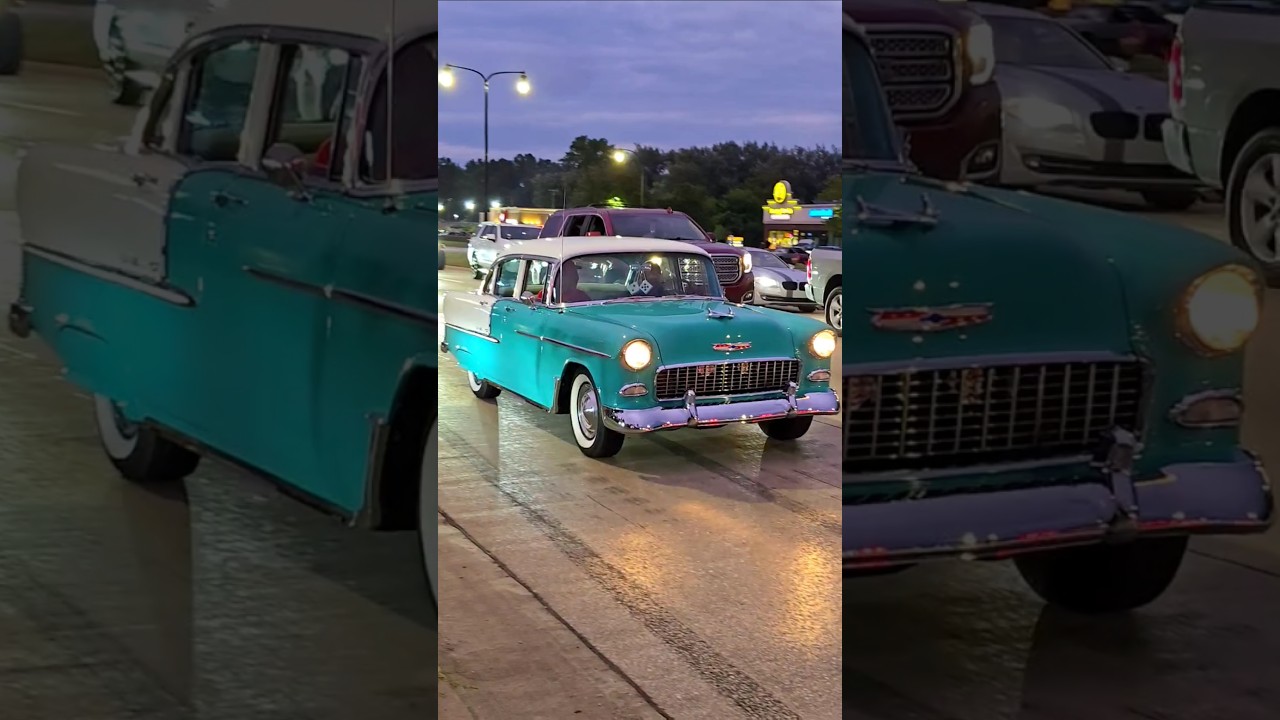1955 Chevrolet Bel Air Classic Car Drive By Engine Sound Telegraph Cruise Taylor MI  2025