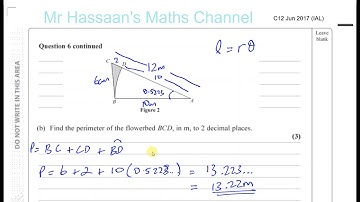 EDEXCEL IAL C12 JUNE 2017 Q6  Radian Measure