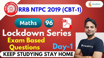 4:30 PM - RRB NTPC 2019 | Maths by Suresh Sir | Exam Based Question | Day-1