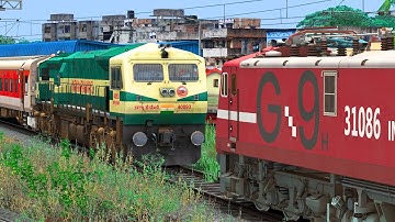 WDP4D to WAG9 LHB RED EXPRESS TRAIN | BUMPY RAILROAD | Train Simulator | Railworks | NTG GAMING