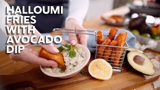 1-Min Recipe • Halloumi fries with avocado dip