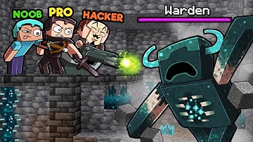 Build to Survive...WARDEN in Minecraft! (NOOB vs PRO vs HACKER)