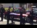 Alameda County Sheriff's deputies carry Khin's coffin inside the De Young funeral home on May 17, 20