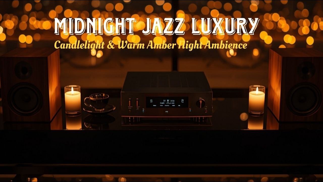Midnight Jazz in a Luxury Listening Room 🌙 Candlelight & Warm Amber Night Ambience