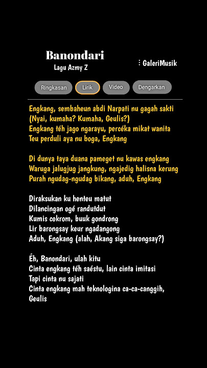 Siapa Nih Yang Suka Lagu Sunda #Banondari #azmyz #liriklagu #fyp #lagusunda #viralshort